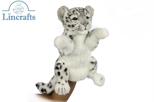 Snow leopard soft toy hand - snow,