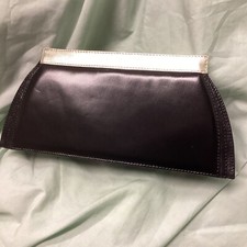 Jacques Vert BLACK  With Gold Band. Clutch Bag with Removable Strap