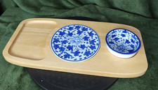 Blue White Floral Ceramic Dish