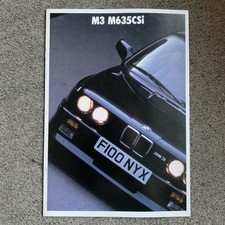 BMW M3 & M635CSi Sales Brochure 1988 UK Market 