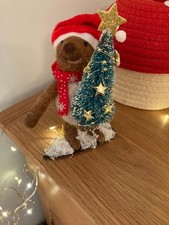 Handmade Needle Felted Snowboarding Bear  - Winter/Christmas  Ornament