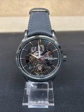 Raymond Weil Freelancer Watch. Mens Skeleton Black Strap Watch PREOWNED