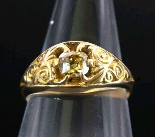 Antique yellow diamond ring - antique,