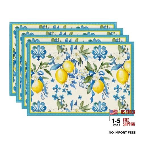 Lemon iris summer - lemon, placemats
