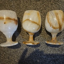Vintage Stone Goblets Onyx
