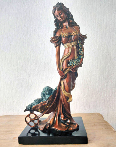 Art deco lady and dog - -lady,