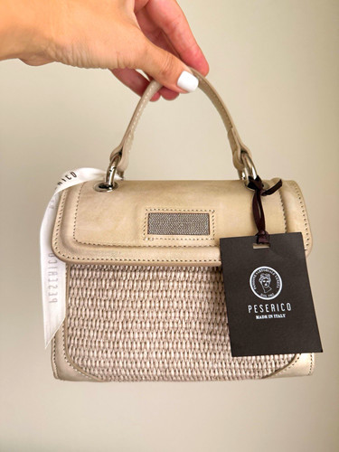 Peserico beige woven satchel - peserico,