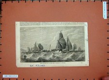 Original Old Antique Print