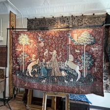 Unfinished Medieval Style Tapestry 90inch wide x 59inch high Machine Woven