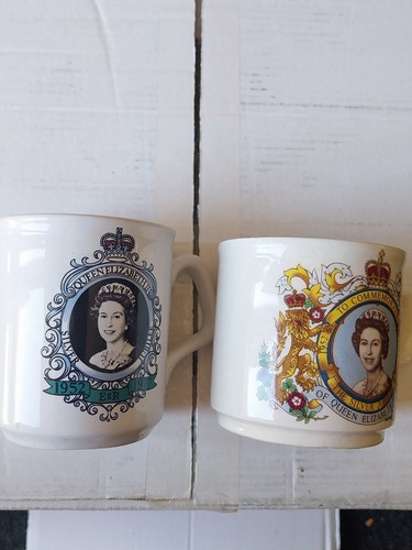 Queens silver jubilee mugs - silver,