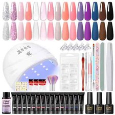 Poly Gel Nail Kit with 15 Colours UV Nail Lamp Nail Extension Gel Kit