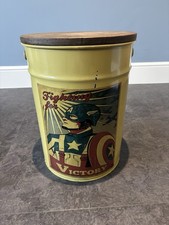 Retro Style Captain America Marvel Metal Storage Drum Wooden Lid Stool