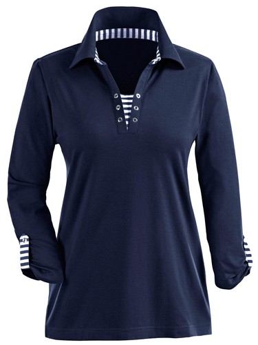 Ladies navy pure cotton eyelet - ladies,