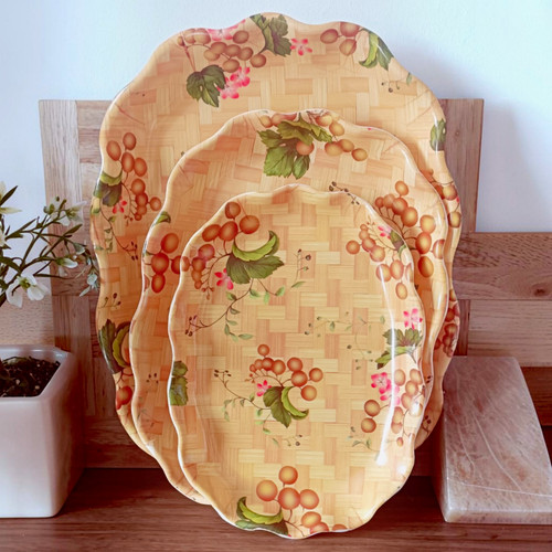 Set oval scalloped edge - set,