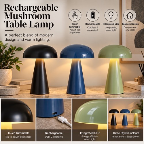 Mushroom table lamp - table,