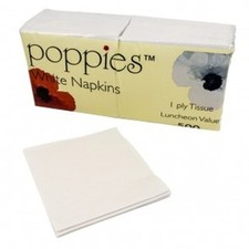White cocktail napkins - white, 24