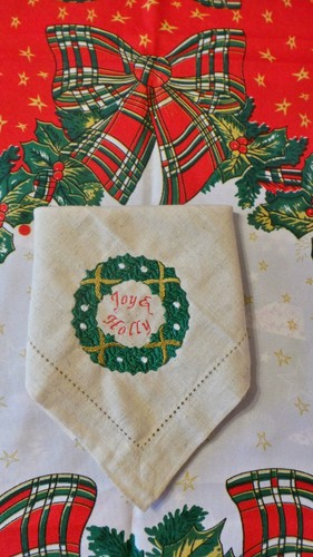 Embroidered cotton linen - embroidered,