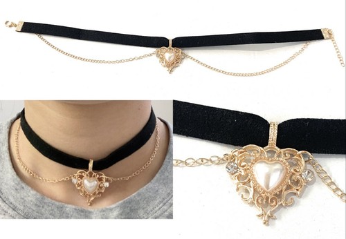 Gothic black lace - black, necklace