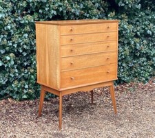VINTAGE 1950'S ALFRED COX FOR HEALS WALNUT CHEST OF DRAWERS