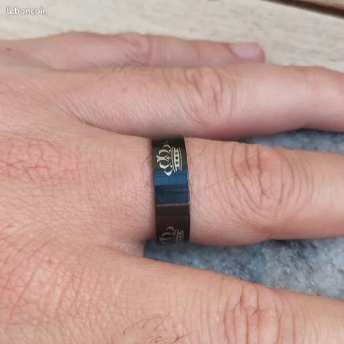 Crown logo ring black - logo,