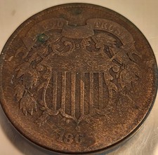 1865 Shield 2 Cent Coin In