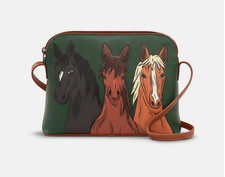 Herd of Horses Leather Cross Body Bag - Yoshi