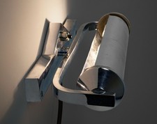 Original 1930s Art Deco Chrome Adjustable Bathroom / Reading Wall Lamp – Rewired