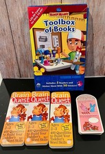 Lot Brain Quest Deck 1-3, Smarty Pants 37 Cards & Handy Manny Toolbox of 5 Books