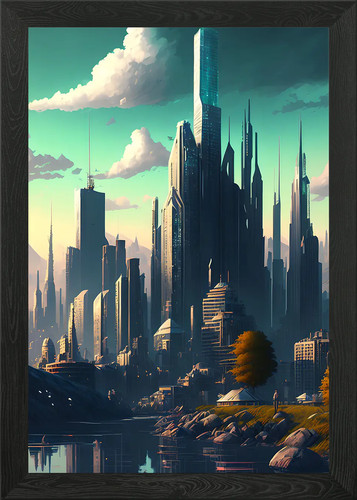 Future city framed wall - future,