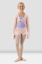 Bloch Dance Girls Knitted Warm Up Top and Shorts Set, Pink, Size Childs Medium