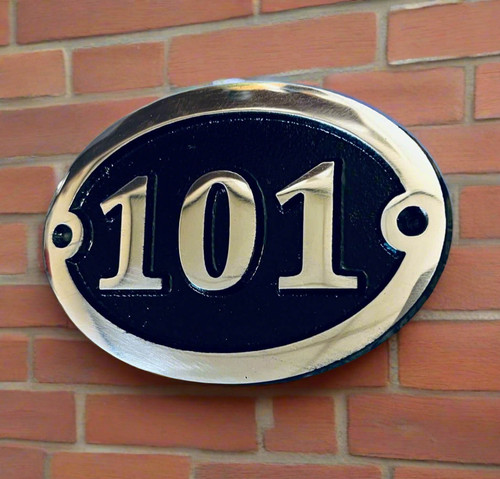 Oval house number - house, plaque