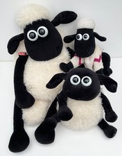 3 x Shaun the Sheep Plush Toys. Pyjamas Case,Shaun with Jumper,Plush Shaun. 2008