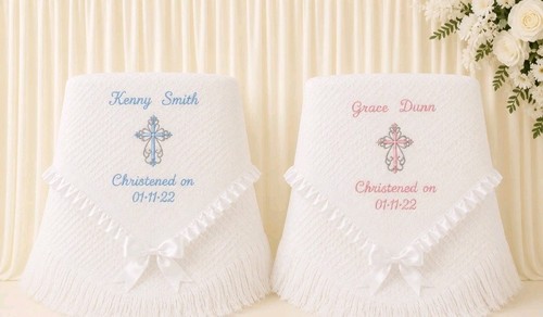 Christening white shawl - christening,