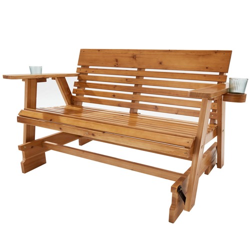 Patio glider bench with cup - patio,