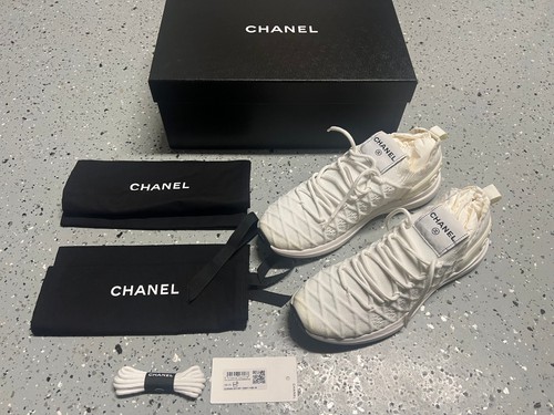 Chanel white sneakers knit - chanel,