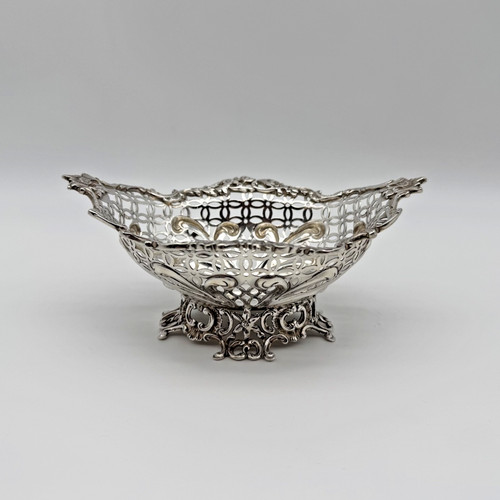 Victorian silver oval pierced - oval,