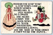 Leap Year Postcard Old Maid