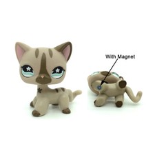 Littlest Pet Shop LPS #468 Loose Toys Grey Short Hair Kitten Cat Animals Figure