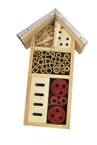 Wooden bee hotel insect - hotel, &