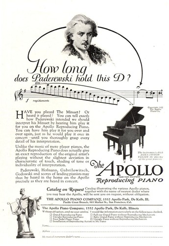 1922 apollo reproducing piano - apollo,