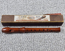 Vintage Adler Germany F Soprano A 440 Double Holes Baroque Wood Recorder in Box