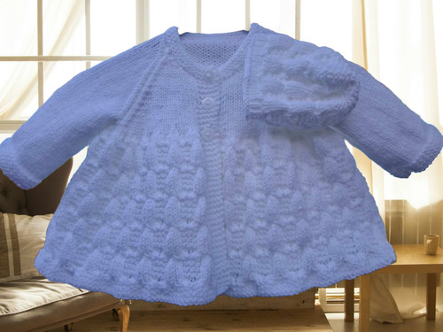 Hand knitted white - , matinee