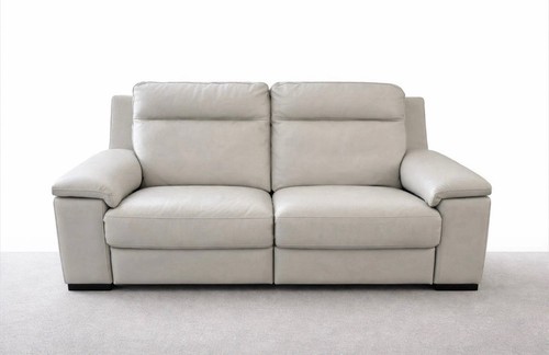 Beige leather seater sofa with - leather,