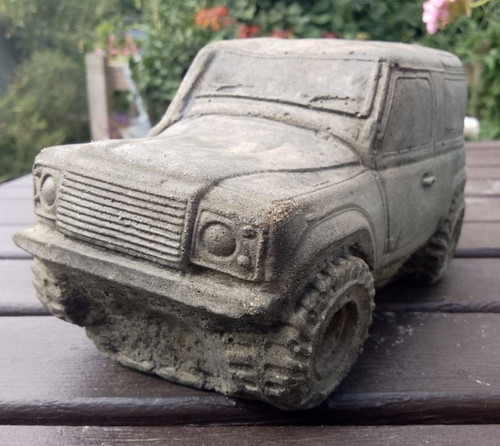 Land rover concrete garden