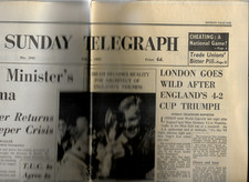 SUNDAY TELEGRAPH 31 JULY 1966 ENGLAND WIN WORLD CUP.. reproduction