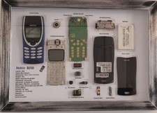 Nokia 8210 Teardown Art, With Frame, Deconstructed Art (Handmade) Unique