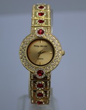 Philip Mercier Ladies Gold Tone & Stone Set Quartz Watch