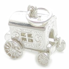 Opening Gypsy Caravan sterling silver charm .925 x 1 Gypsies charms