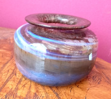 Isle of Wight Michael Harris Design Studio Glass Aurene Squat  Vase 1970s