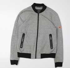 Superdry Men's Grey Full Zip Sweatshirt M Logo Print
